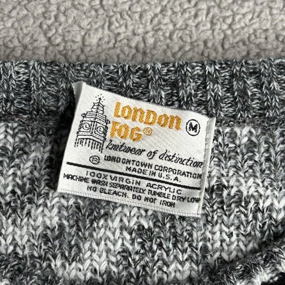Vintage London Fog Sweater Mens Medium Aztec Geometric Knit Pullover 90s USA - Picture 5 of 11